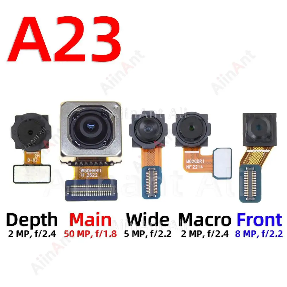 

AiinAnt Small Front Selfie Back Macro Depth Wide Main Rear Camera Flex Cable For Samsung Galaxy A23 4G 5G A235F A236B A236U