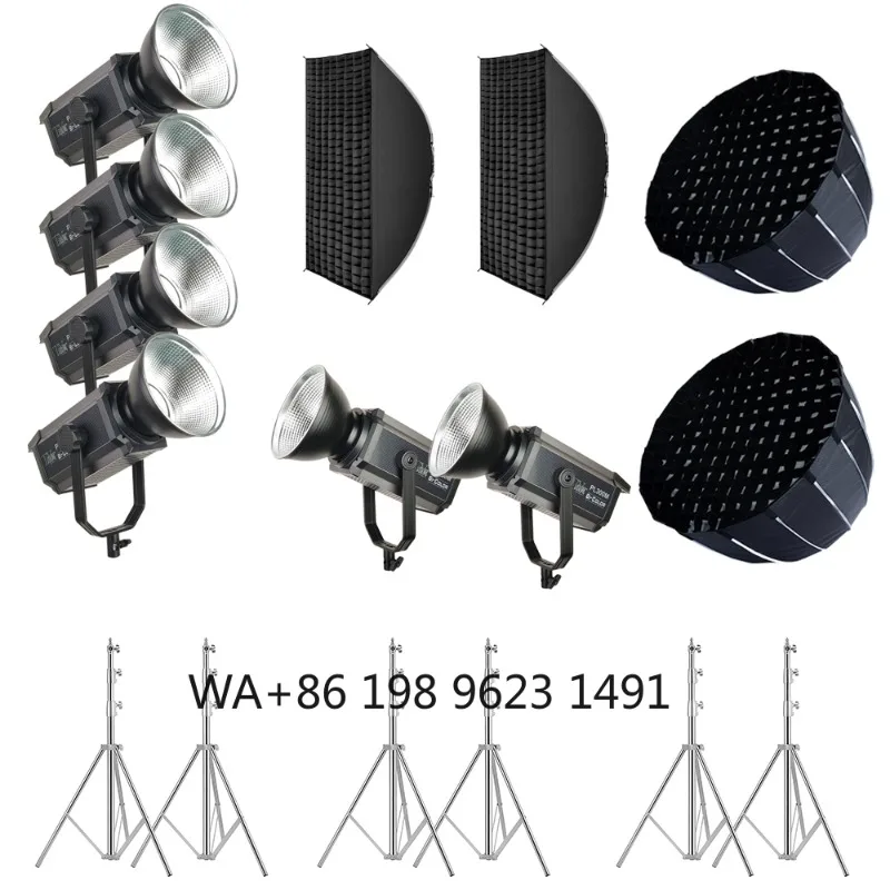 300W 200W LED Video Light with Softbox Tripod Green Backdrop Live Stream Studio Photography Lighting Kit
