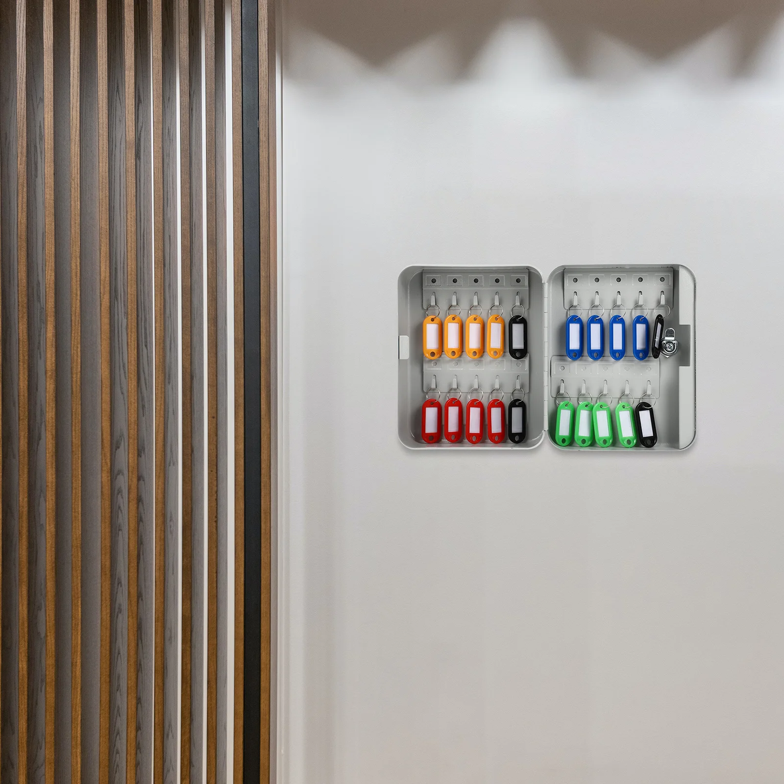 Stable Installation Key Security Cabinet Wall Mount Wear-Resistant Key Management Box Multi Slot Design Compact Size
