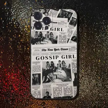 Silikonový kryt s motivem seriálu G-Gossip Girl pro iPhone 16, 15, 14, 13, 12, 11 Plus, Pro Max, XS, X, XR, SE, Mini, 8, 7, měkký černý silikonový kryt. 8 nejlepší prodej Případ Drbny - №3
