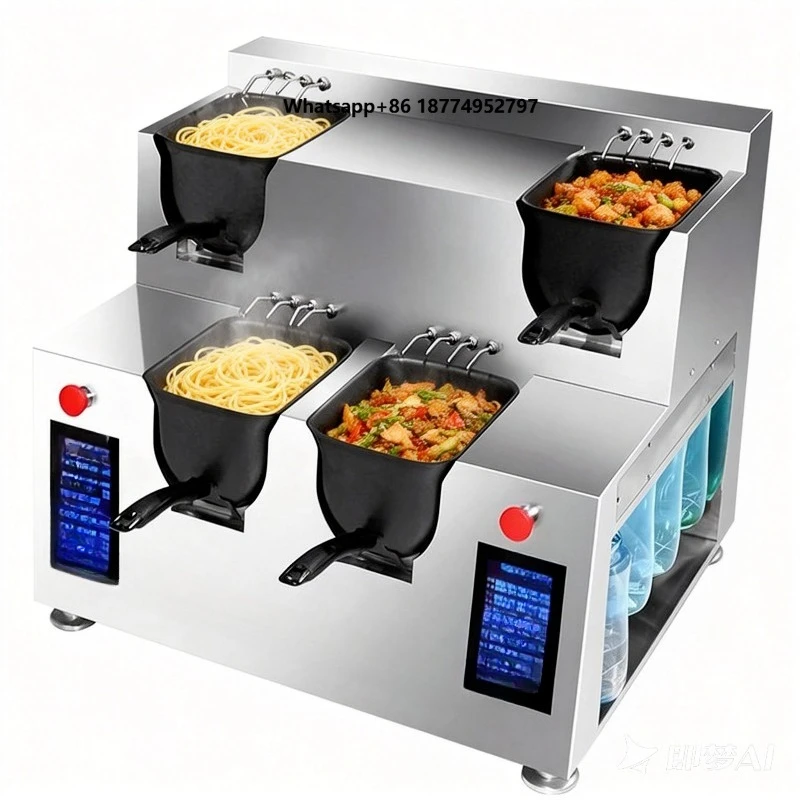 U-Shaped Auto-Stirring Fry Commercial Kitchen Cooking Machine for Fried Noodles Stir-Fry Rice Pasta  for Asian Takeaway Food