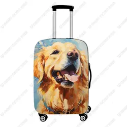 18-32 Inch Oil Painting Dogs Travel Luggage Cover Colorful Puppy Labrador Dog Border Collie Trolley Suitcase Protective Covers
