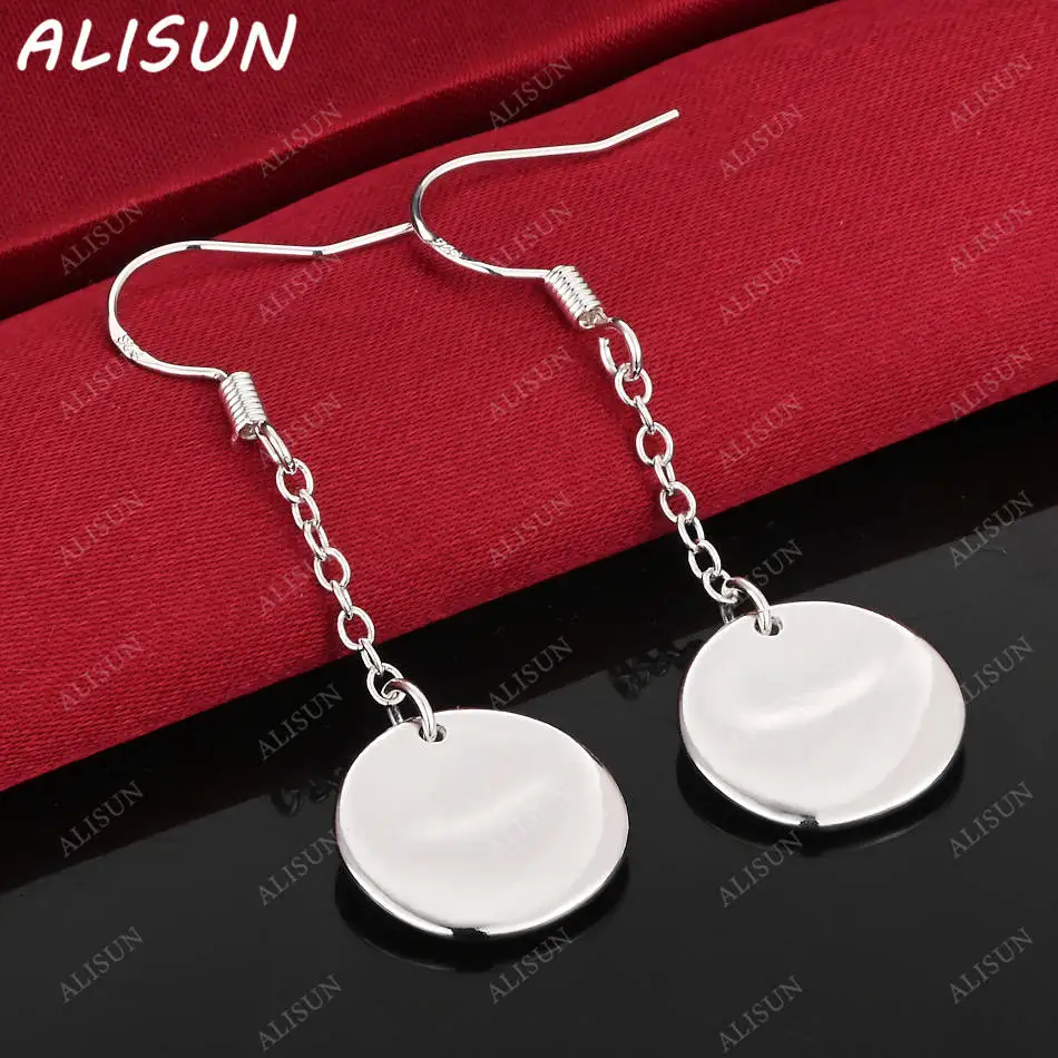 

ALISUN 925 Sterling Silver Round Earrings Drop Earrings Anniversary Gift Popular Wild Fashion Romantic Jewelry