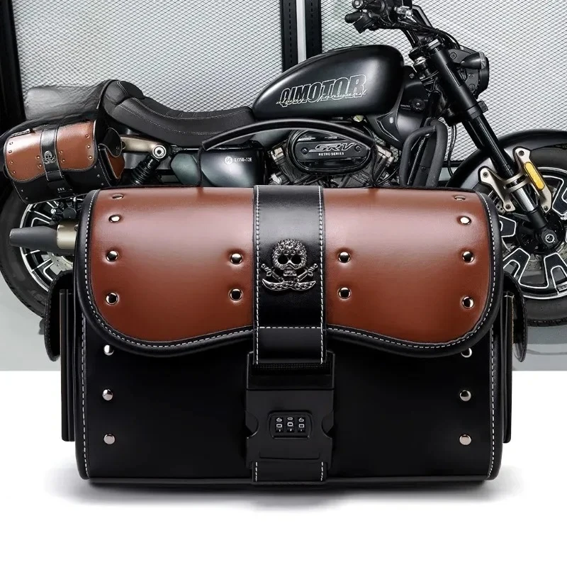 motorcycle-saddlebag-pu-leather-retro-side-bag-with-combination-lock-universal-motorbike-luggage-bag-scooter-front-bag