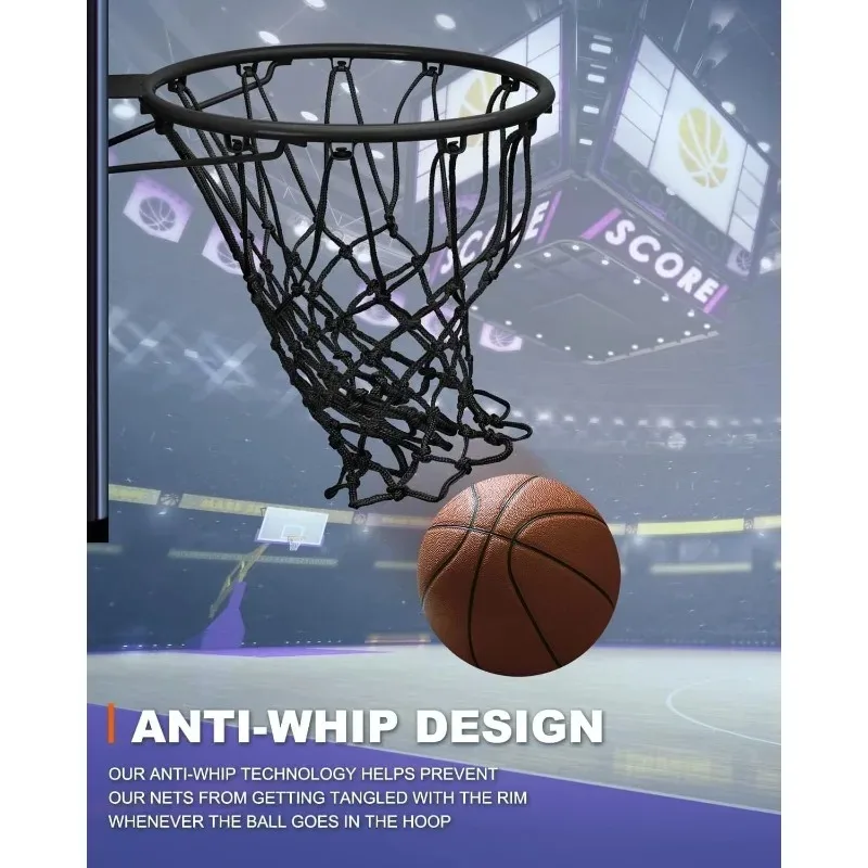

Outdoor Indoor Standard Rim All Weather Anti Whip Basketball Net Replacement Heavy Duty Professional on-Court Quality Fits