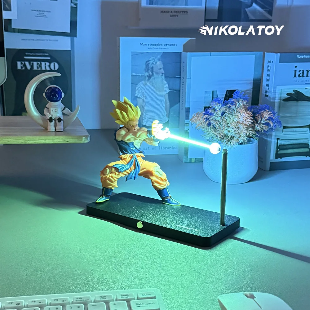Nikolatoy Dragon Ball Kakarotto Son Goku Kamehameha Welle Magnetische Licht Lampe Ornament Anime Peripherie Spielzeug Sammeln Modell Geschenk – Detail 1
