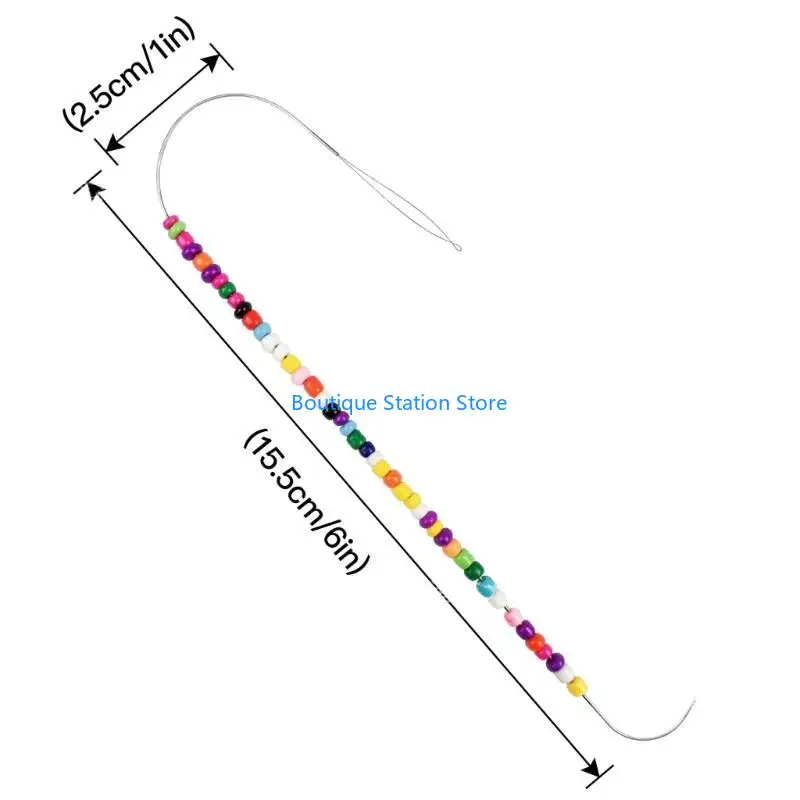Y55F 4 قطع كبيرة العين الديكور إبرة إبرة الخياطة المعدنية حبة الأرز خيوط إبرة