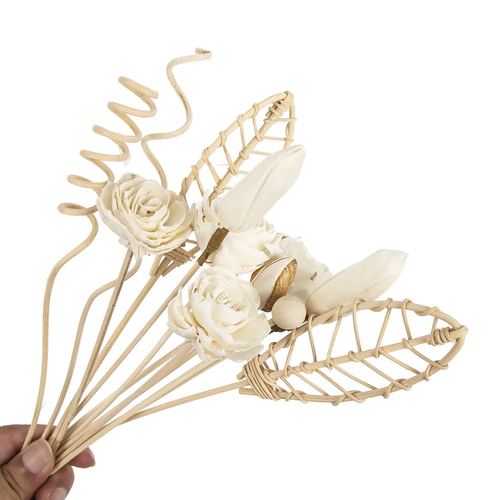 Nuevos 12 Uds. Palos de ratán de flores de la serie Lotus, fragancias sin fuego, difusor de caña, adornos Diy, decoración del hogar