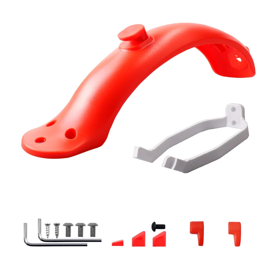 For Electric Scooter Xiaomi M365 1S Pro Fenders Wings Plastic Rear Mud Guard Support Protection Parts with Screws Rubber Stopper