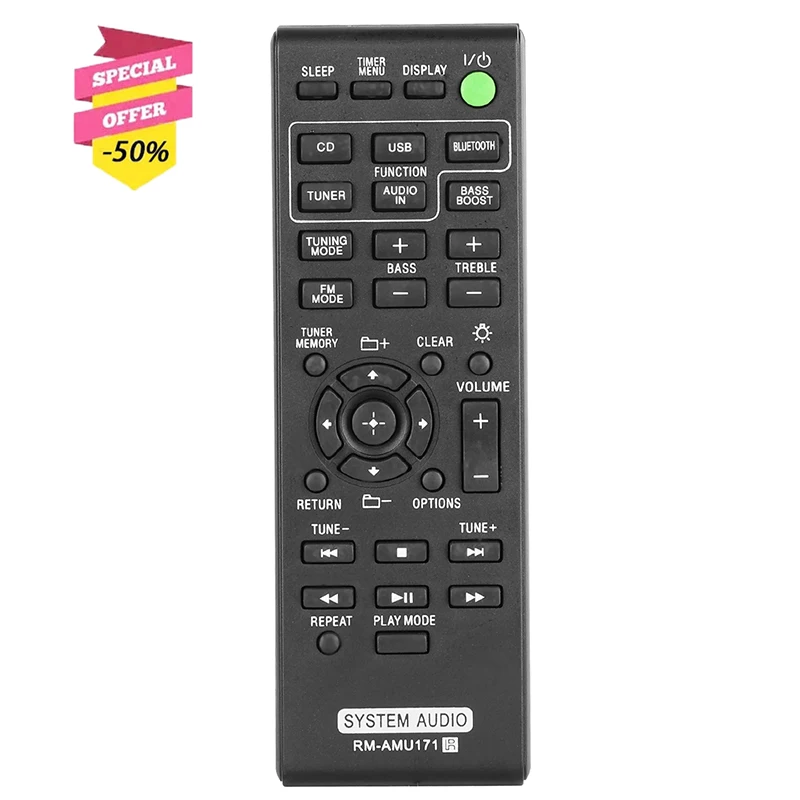 

RM-AMU171 Remote Control For Sony Audio System CMTBT60 CMTBT60B CMTBT80W CMTBT80WB CMTSBT100 HCDSBT100 CMTSBT100B CMTSBT300W