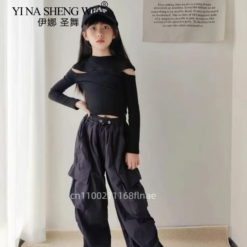 أزياء رقص الجاز للفتيات، ملابس أداء جماعية للفتيات، ملابس هيب هوب للأطفال، أطقم مسرح المدرج، ملابس رقص للأطفال