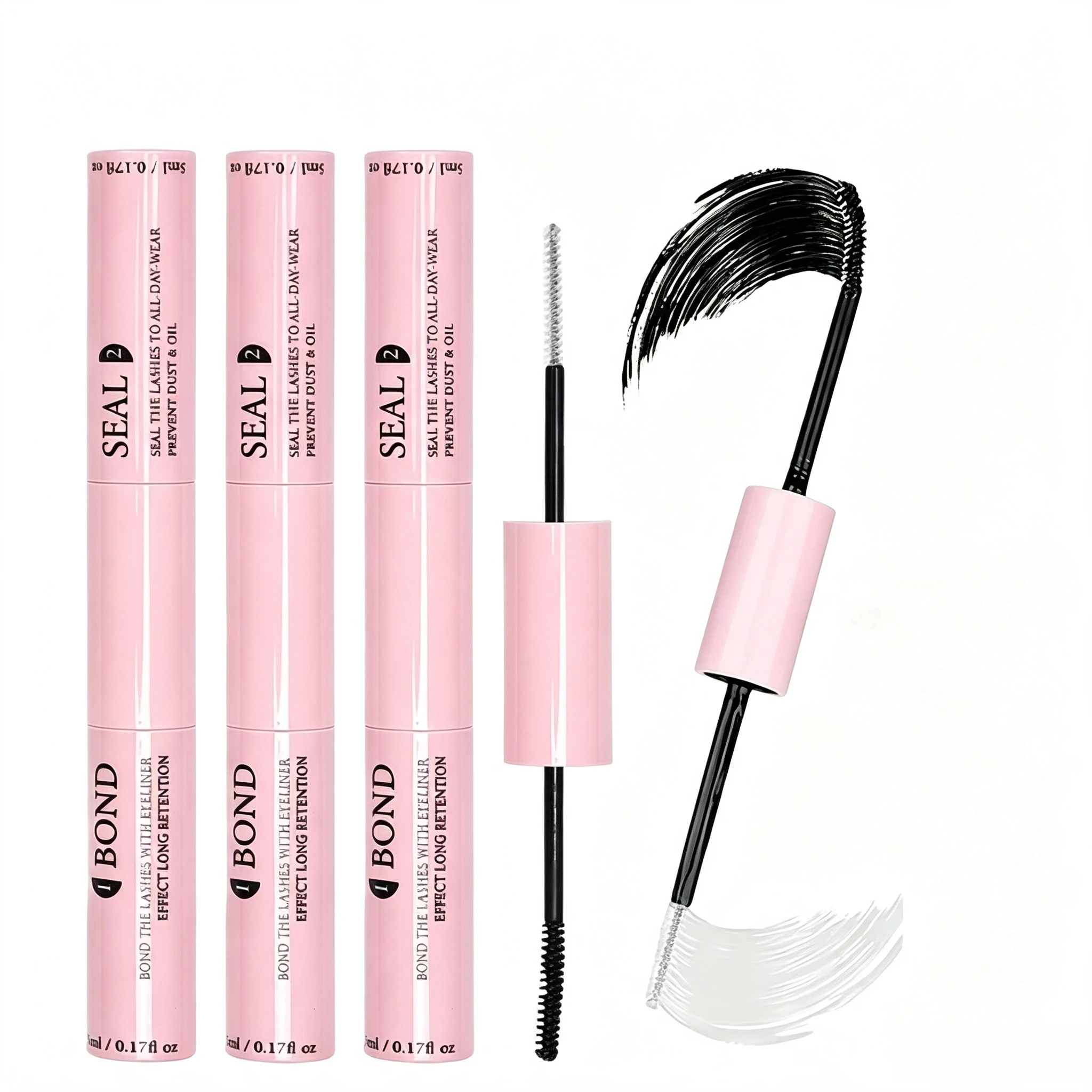 Image of 3er-Set Wimpernkleber und -versiegelung 2-in-1, doppelseitiger Wimpernkleber, langanhaltend, wasserfest, starker Halt für Cluster-Wimpern, DIY-Extensions