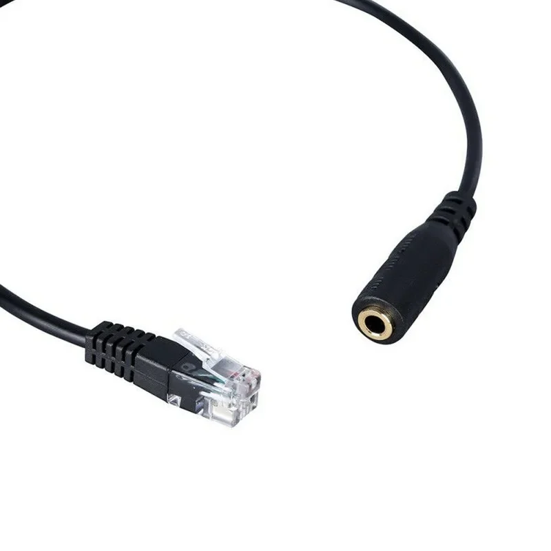 Computador para telefone Headset, Crystal Head Converter, Cabo de extensão do telefone, 3.5mm para RJ9