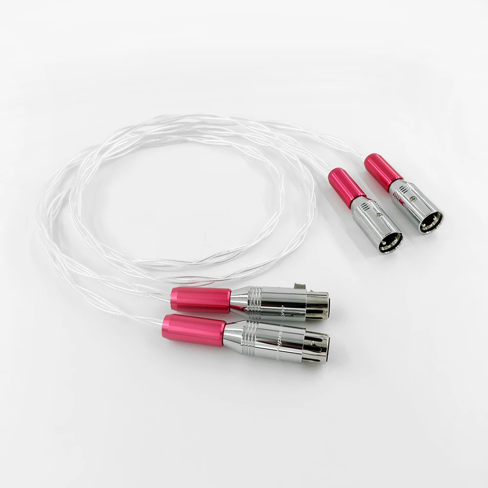 ペア Hifi XLR ケーブル純粋な 5N OCC 銀メッキオーディオケーブル XLR プラグ付き Hifi XLR バランス延長コードオーディオ信号ケーブル