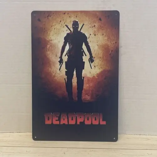 Deadpool Movie Metal Poster ManCave Comic Wandkunst Dekor - Aluminium-Blechschild