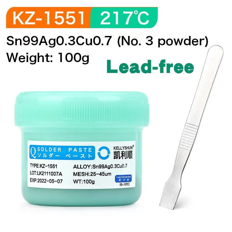 

100g Lead Free High-Temperature Solder Paste With Silver Content Of 0.3/3%, Accessory BGA Soldering Flux