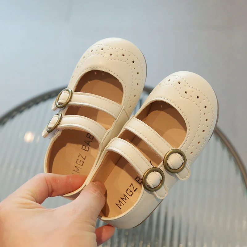 2023 Fashion Children\'s Shoes Children Elegant Princess PU Leather Shoes Non-Slip Spring Autumn Kids Girls Vintage Girls Shoes