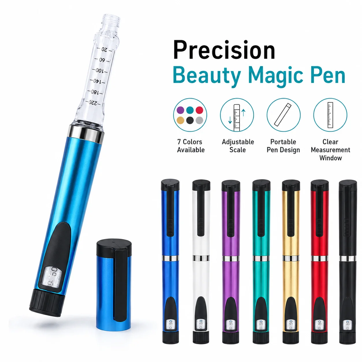 Reusable Magic Pen V3 Metal Injection Pen Adjustable Dose 3ml Cartridge Subcutaneous Injector Medical Aesthetic Durable Precise
