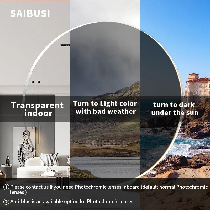 1.56 1.61 عدسات شبه كروية وصفة طبية عدسة مكبرة رؤية واحدة في الهواء الطلق الحرباء رمادي بني قصر النظر الاستجماتيزم #3