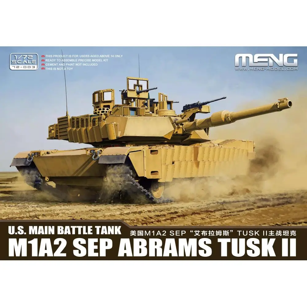 MENG 72-003 1/72 U.S. Main Battle Tank M1A2 SEP Abrams TUSK II - Scale Model Kit