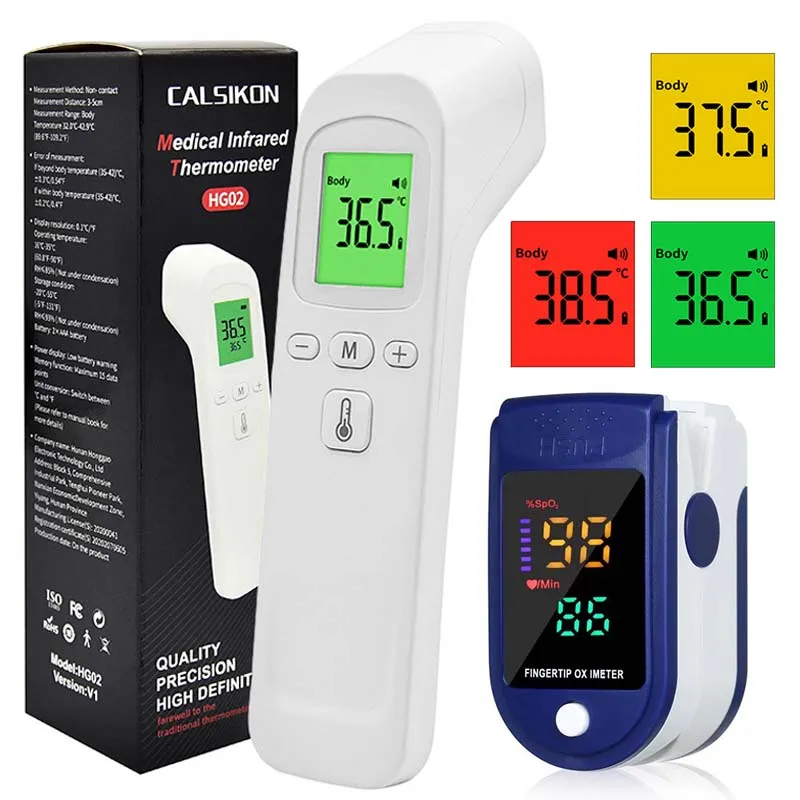 Oximeter Infrared Fever Thermometer Medical Household Digital Infant Adult Non-contact Laser Body Temperature Ear Thermometer