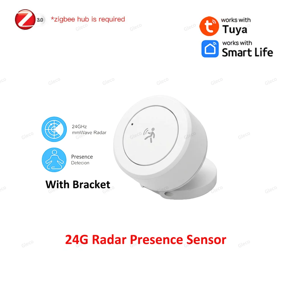 Zigbee 24G MMWave Anwesenheitssensor Mikrowellen-Radar Bewegungsmelder Smart Home Kompatibel mit Zigbee2MQTT TUYA APP