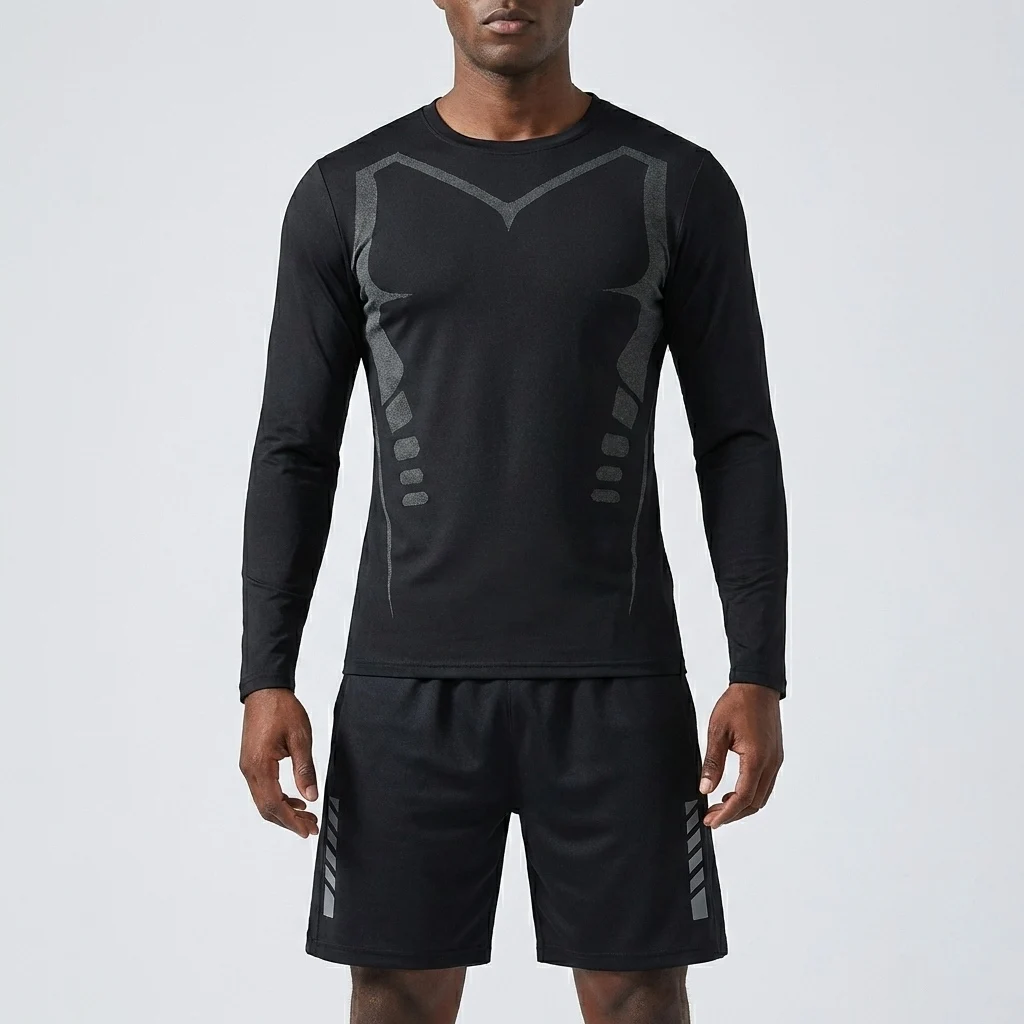 

Men's Sportswear 3 Piece Set Basketball Outfit Compression Shirt Cycling Shorts Trousers Performance Quick Dry Fitness Clothing