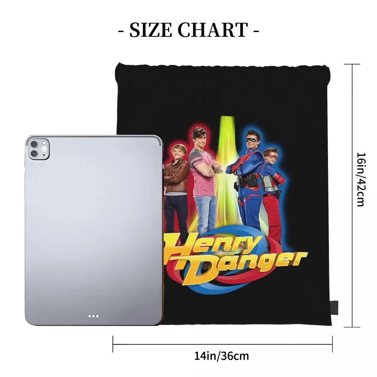 Henry Danger Secret Identities Backpacks Fashion Portable Drawstring Bags Sports Bag Book Bags For Man Woman School