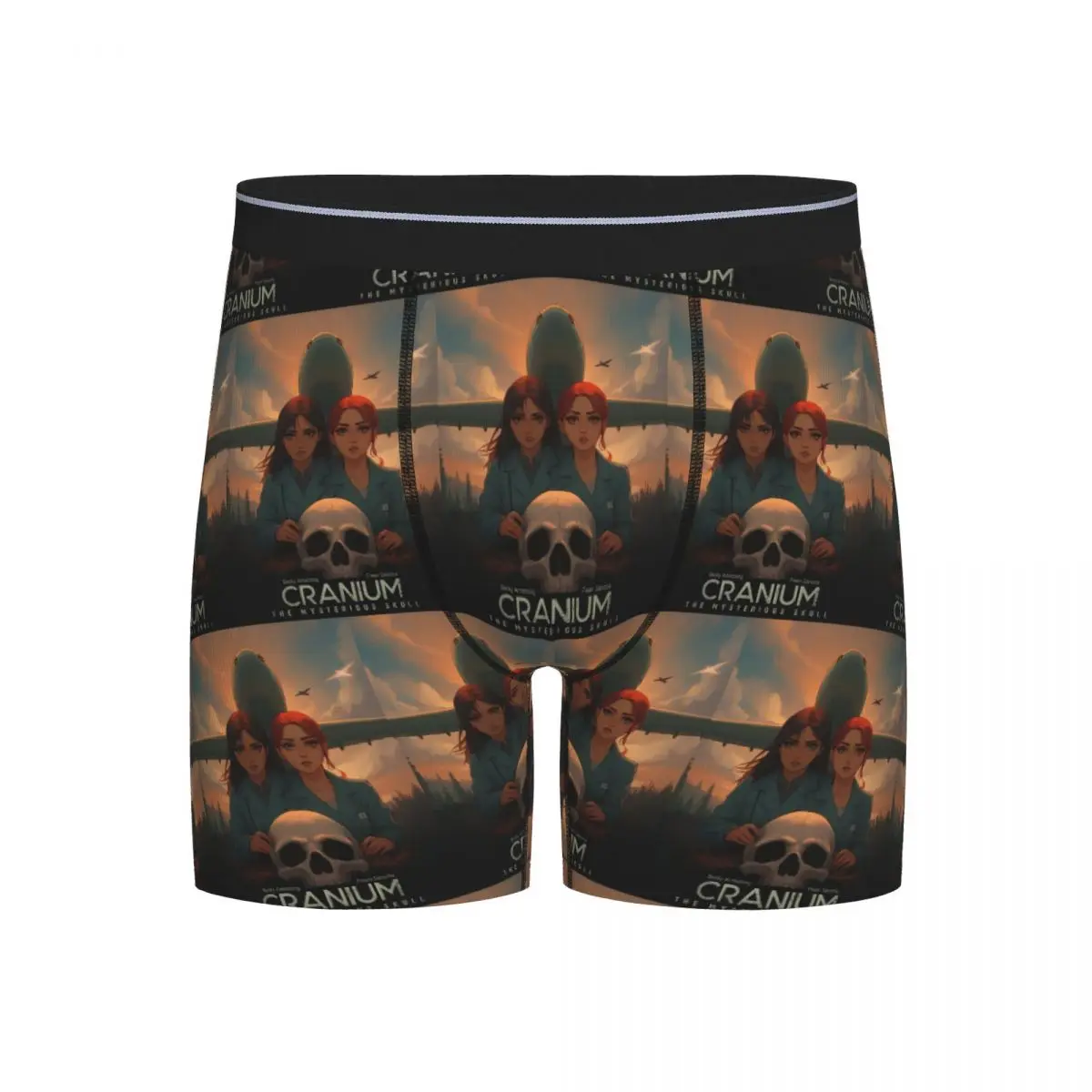 

Длинные трусы-боксеры, шорты, череп, фрибекки, плакат, трусики, мужское вентилируемое нижнее белье для мужчин, подарок бойфренду