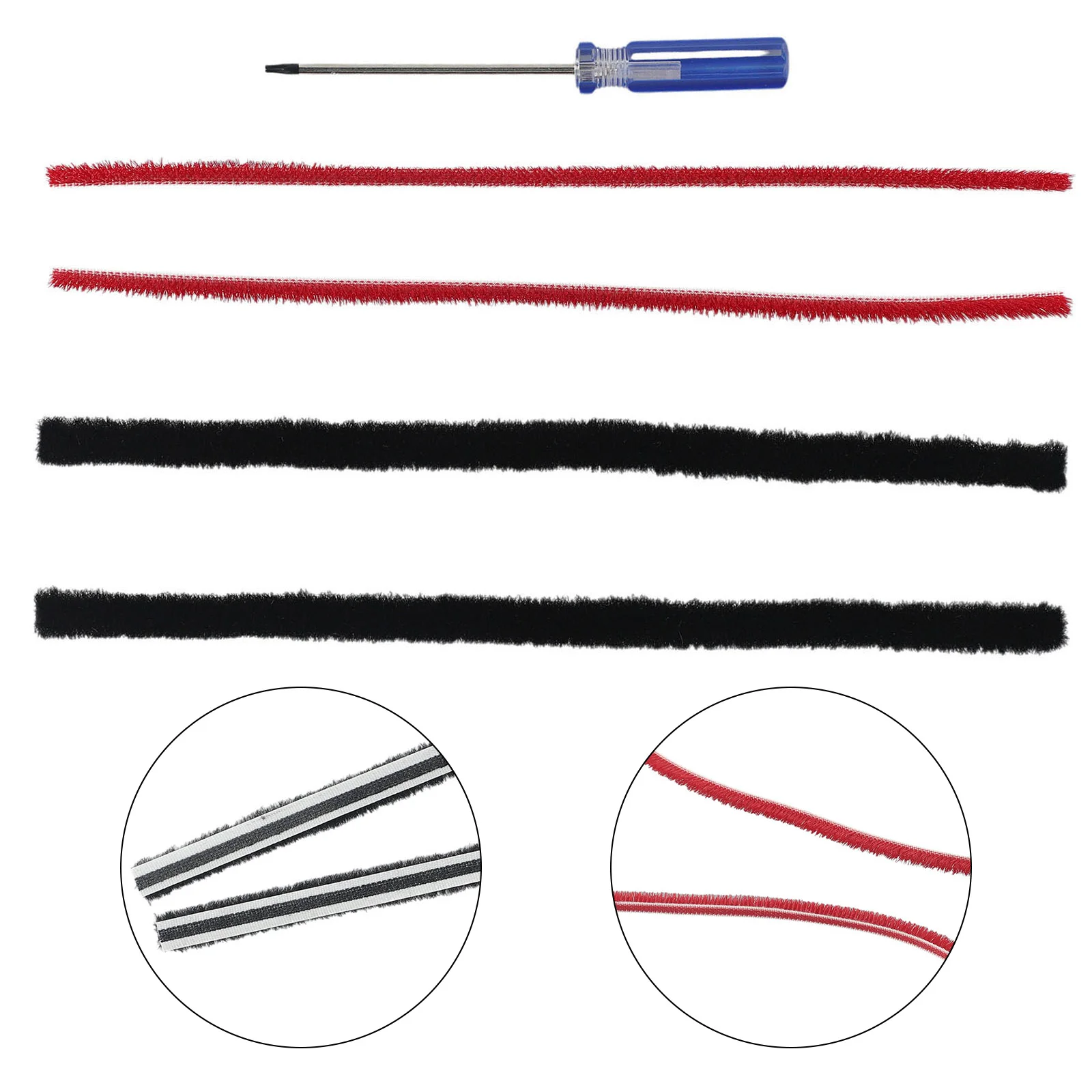 Brand New High Quality Practical Plush Strips Rolling Brush Strips Soft Plush 4piece Parts Premium Material Red