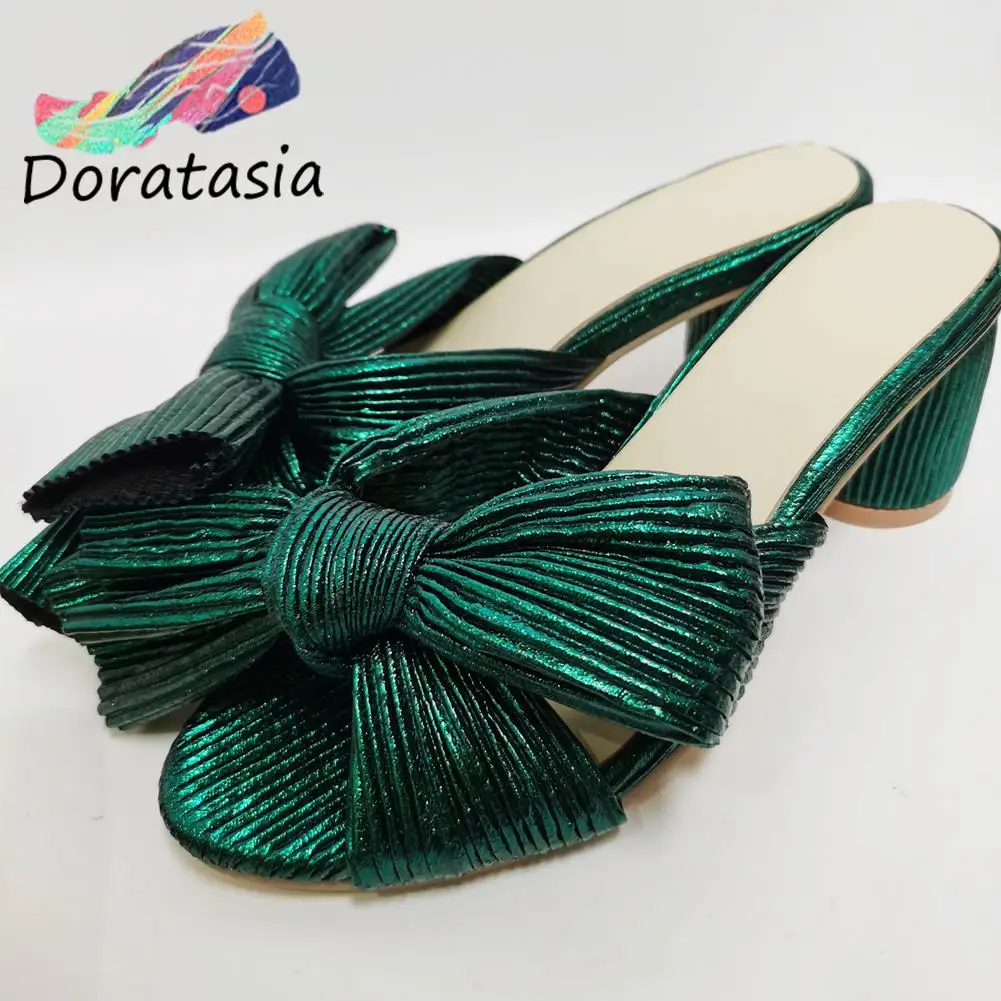 DORATASIA INS Brand Women Pumps Bowknot High Heel Colorful Elegant Trendy Luxury Women Shoes Comfy Casual Fashion Summer Mules