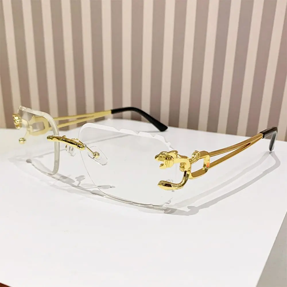 

Rimless Cut Edge Sunglasses Metal Temples UV400 Rectangle Sun Glasses Summer Traveling Eyewear Daily Party Holiday Outdoor