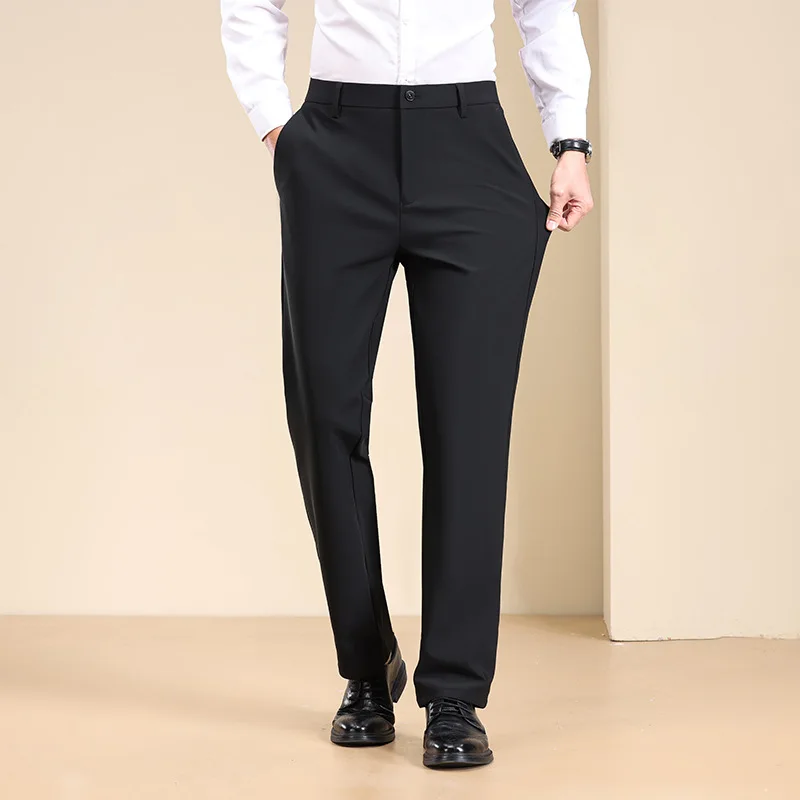 

2025 New Men's Casual Pants, Business Suit Pants, Straight Leg, Drapey, Suitable for Summer and Autumn Business Attire