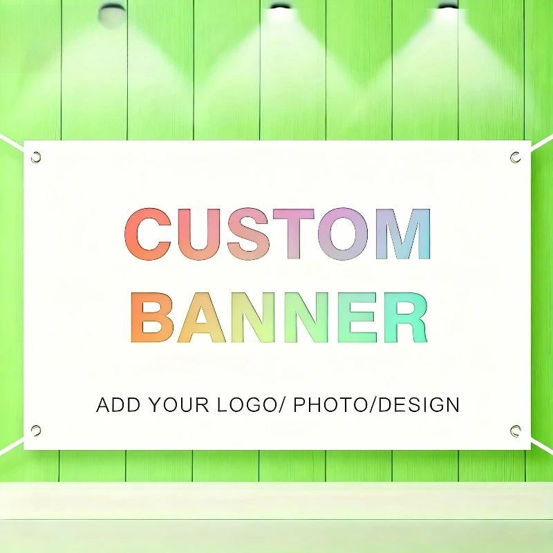 Customizable Photo Banners with Grommets on Each Corner. Polyester Fabric Perfect for Both Indoor and Outdoor Decoration view 3