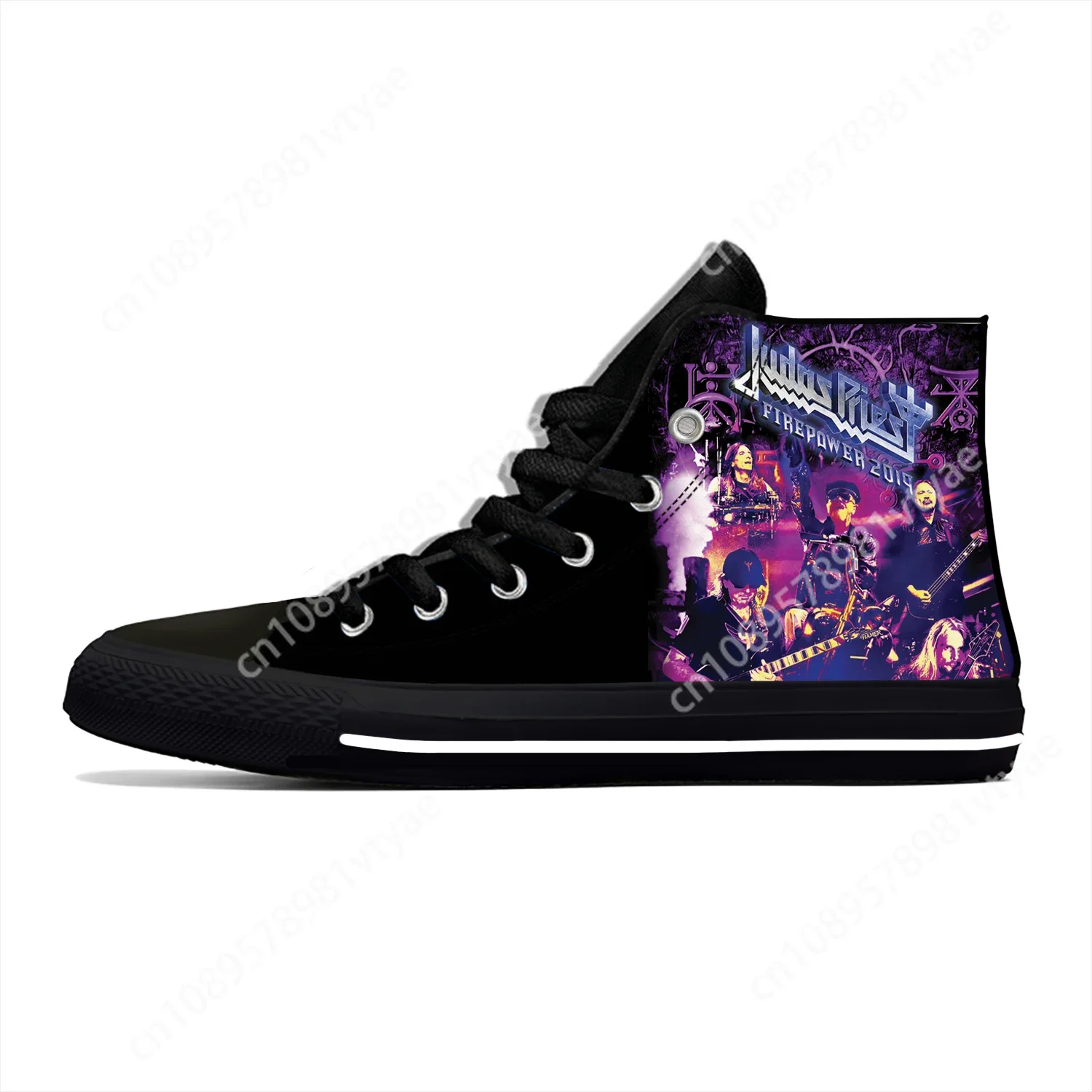 

Hot Summer Judas Priest Rock Band Metal Novelty Design High Top Canvas Shoes Men Women Casual Sneakers Classic Board Shoes