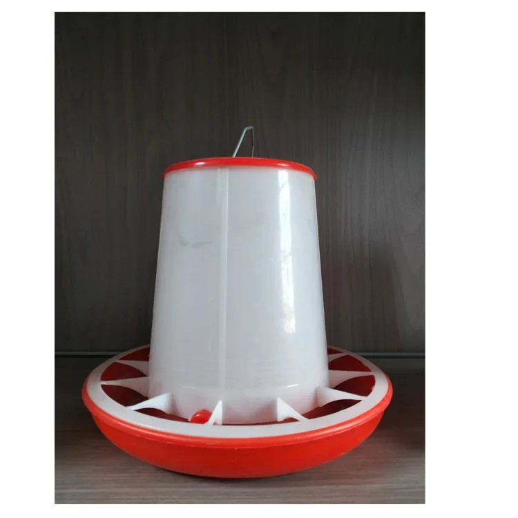 

Plastic Poultry Feeder Pan Bucket Water Drinker Farm Equipment Auto 10kg Chicken Feeder