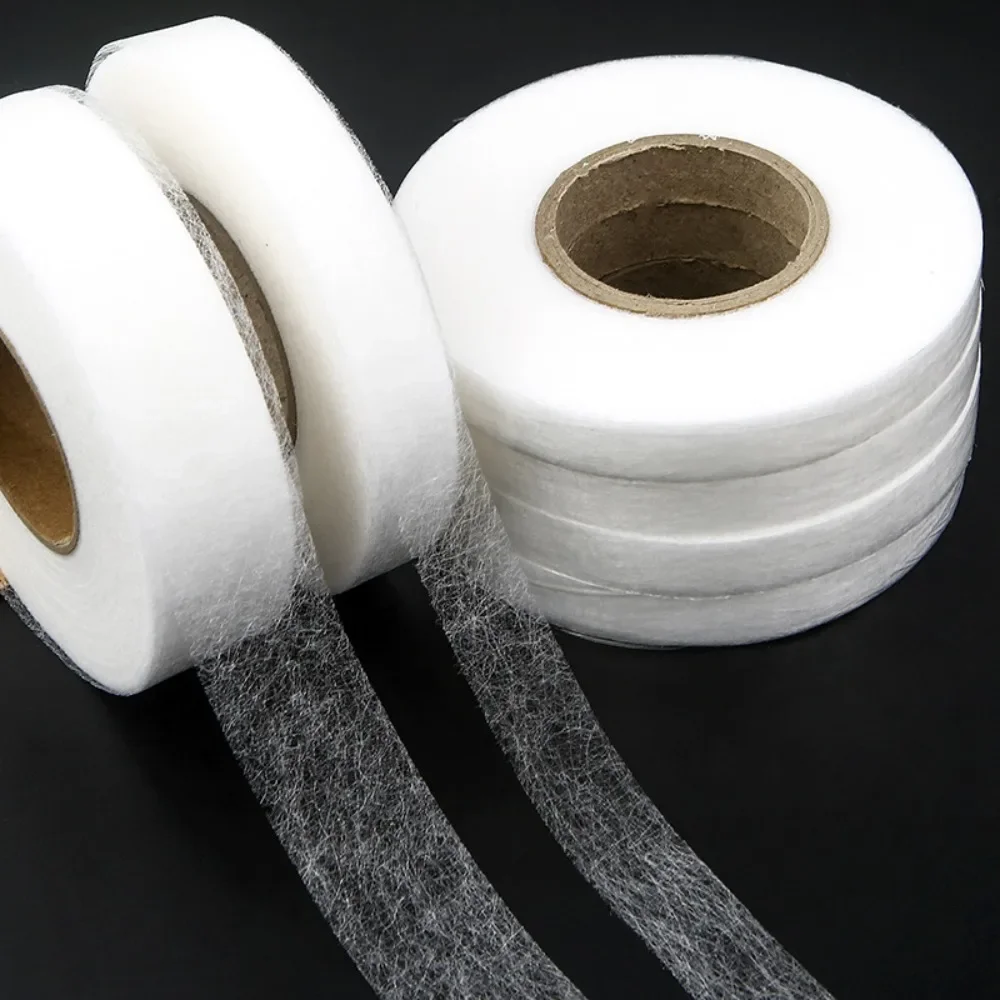 70yards/Roll Double-sided Non-woven Interlining Adhesive Fabric Cloth Iron On Hem Tape Interlining Web