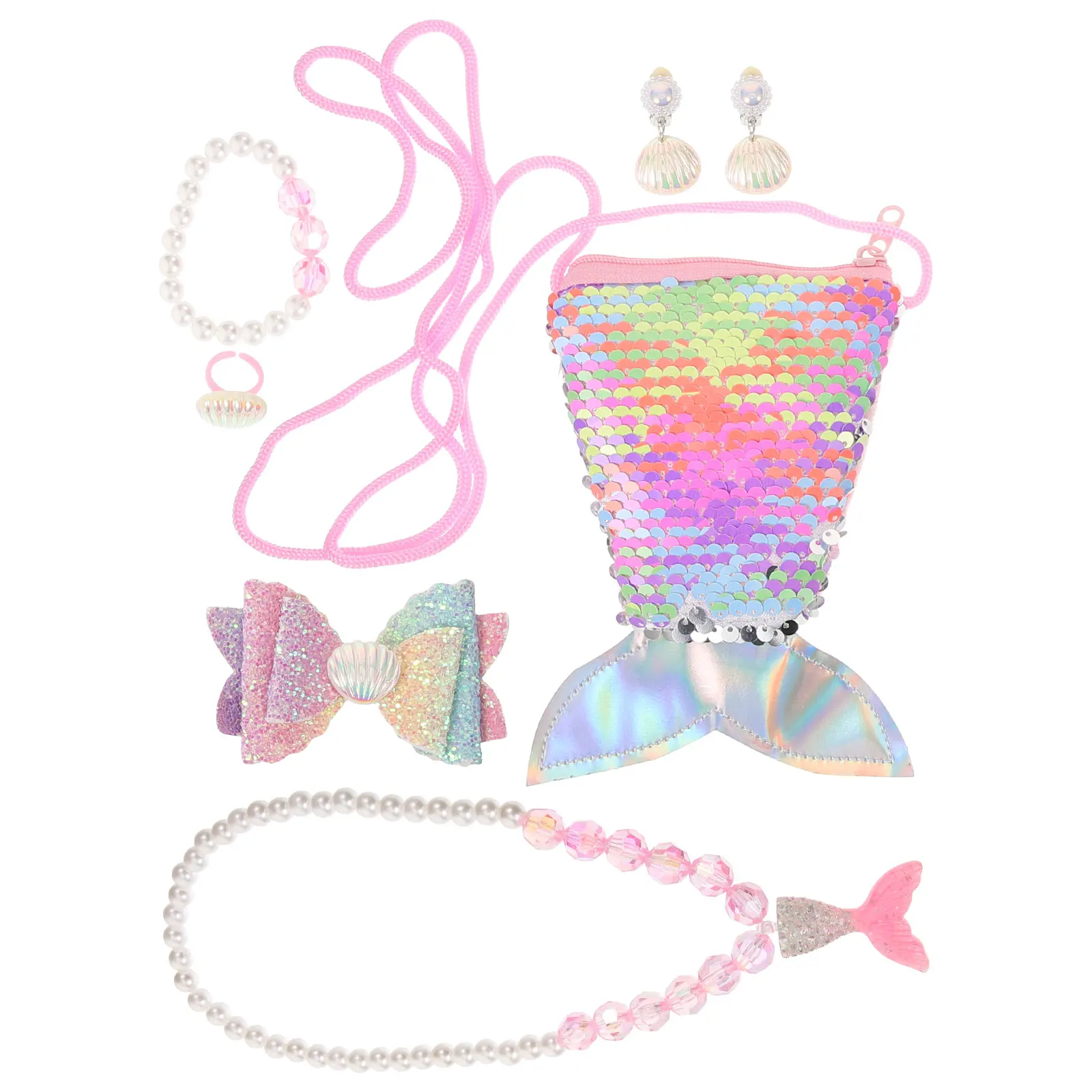 

Children's Necklace Bracelet Set Cute Jewelry for Girls Kids Beautiful Fishtail Unique