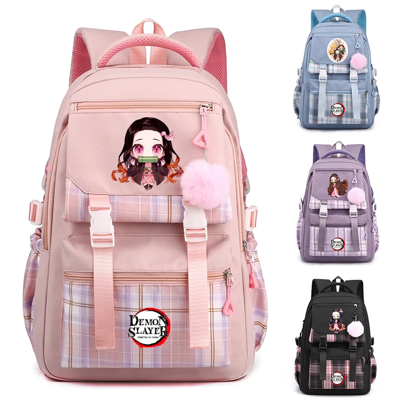 

Anime Demon Slayer Backpack for Girl Boy Anime Printed Bookbag Teenager Children Bookbag Leisure bag Women Bag Student