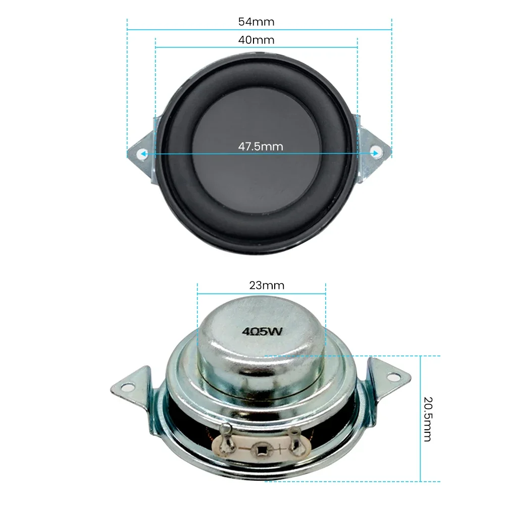 AUIN 2 szt. 1,5-calowe głośniki pełnozakresowe 4 Ohm 8W 40MM neodymowe z wewnętrznym magnesem, składane, do samodzielnego montażu, głośnik Bluetooth — zdjęcie produktu 5