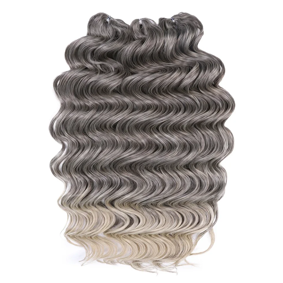 FREEDOM Hair Synthetisches, tief gewelltes Twist-Häkelhaar, 24 Zoll / 60 cm, Ombre Braun, Blond, Weiß, Flechthaarverlängerungen, MANASI Hair – Detail 10