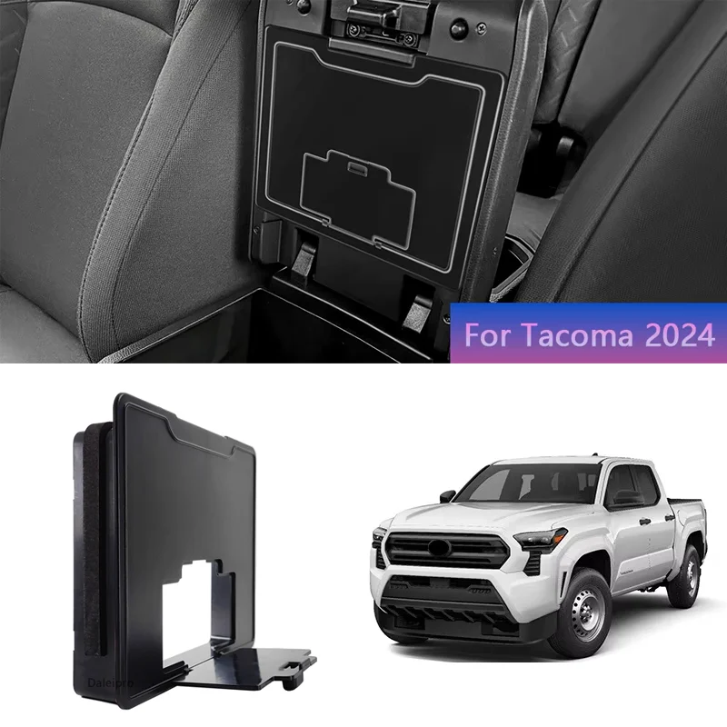 organizador-de-bandeja-oculta-para-console-central-compativel-com-toyota-tacoma-2024-2025-caixa-de-armazenamento-de-apoio-de-braco-abs-acessorios-de-modificacao-de-carro