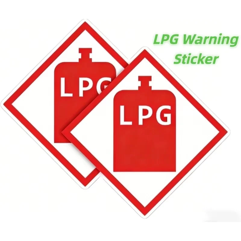2 X LPG Warning Sticker Caravan, Motorhome, Campervan Vehicle Van Creative Car Sticker High Quality Vinyl Cover Waterproof PVC - Detail 1