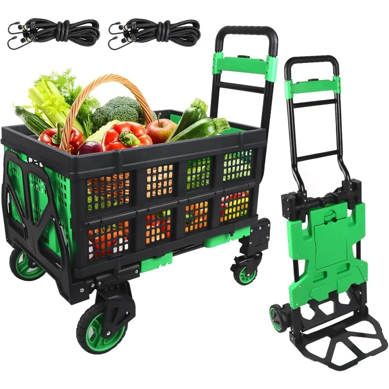 Multipurpose heavy-duty folding trolley, foldable trolley with removable bag, foldable utility trolley, storage basket