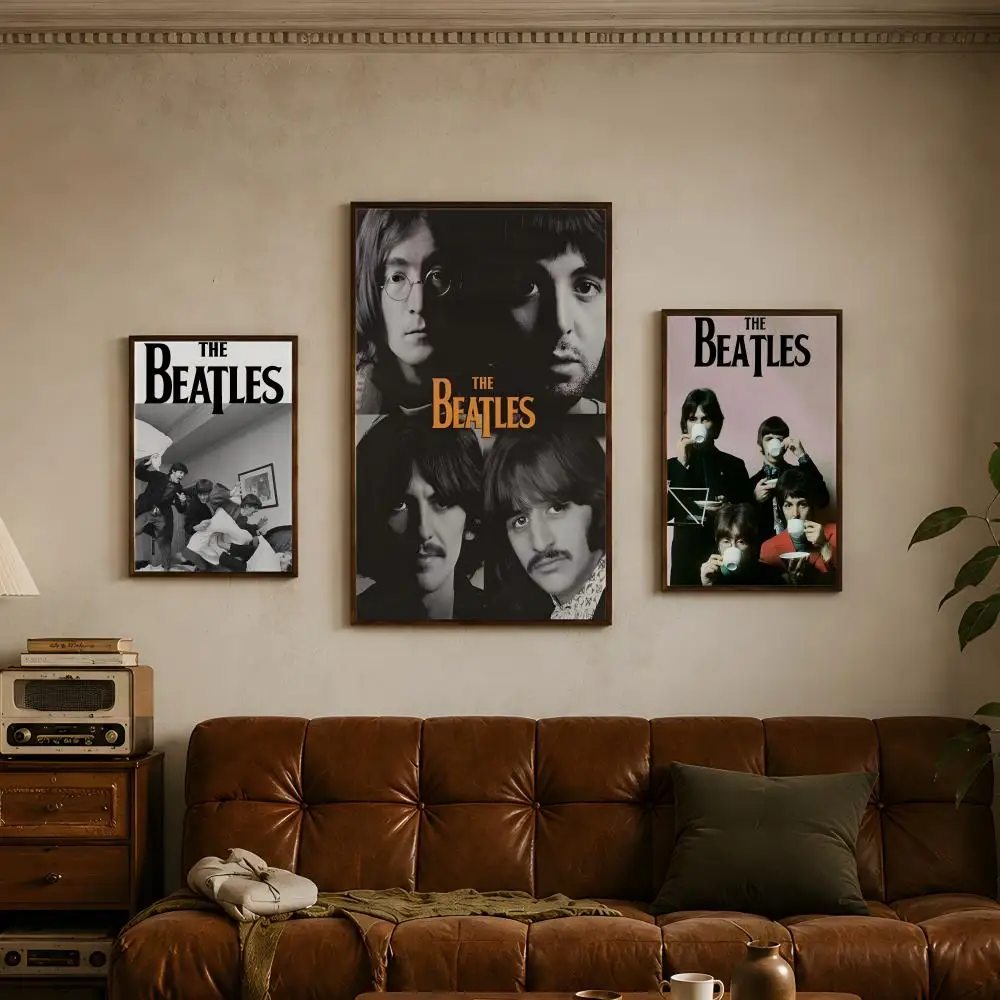 Band T-The Beatles-s Poster Vintage Self Adhesive PP Wall Art Home Bar Bedroom Decor Gift