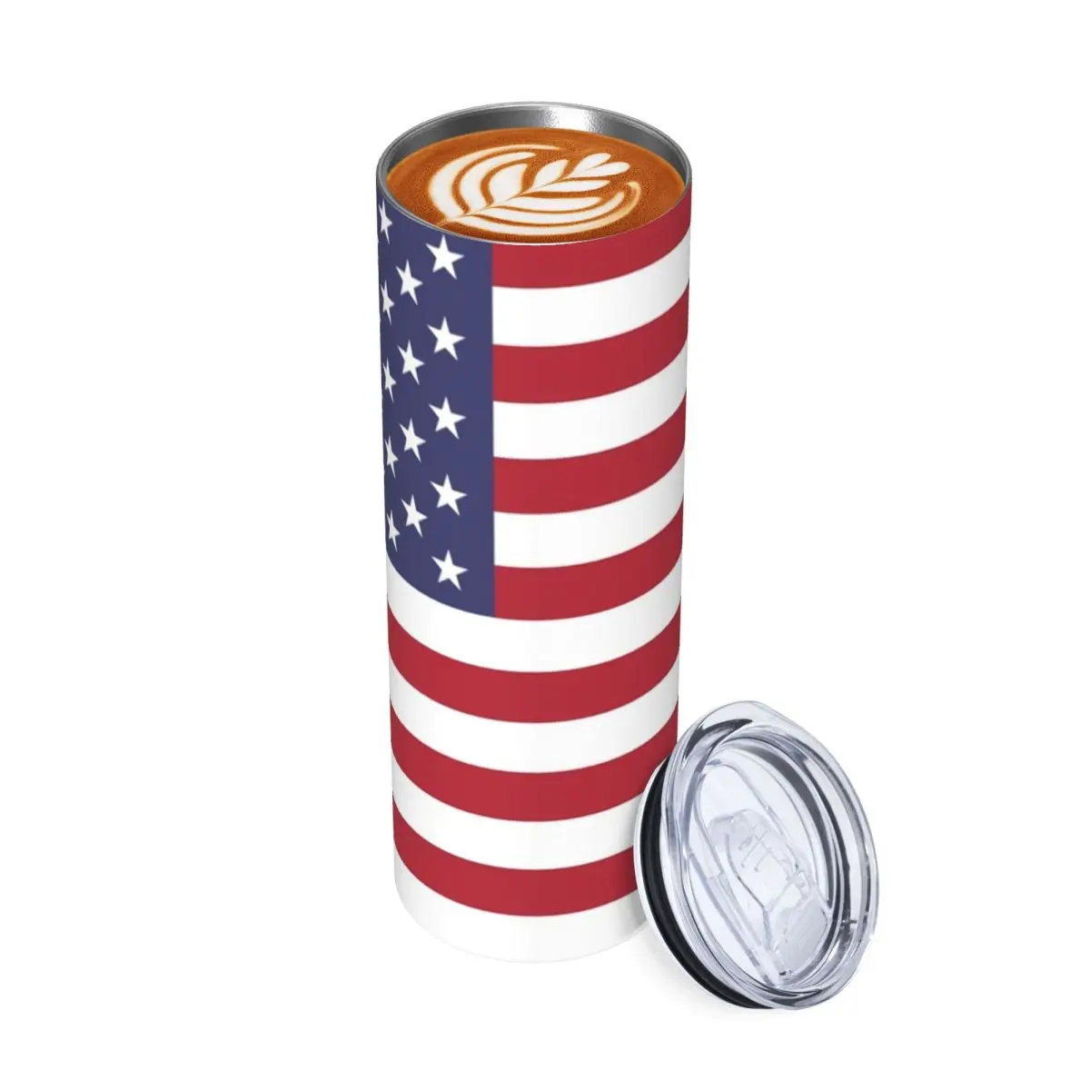 

USA - American Flag Stainless Steel Tumbler Vacuum Insulated Mugs Thermal Cold Cup Straw With Lid 20oz