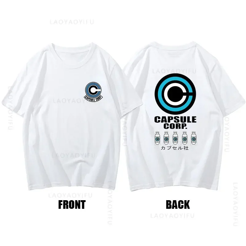 CAPSULE CORP. Theme 100%Cotton Men T Shirt Tops Japanese Anime T-shirts Harajuku Street Clothing Summer Casual Short Sleeve Tees