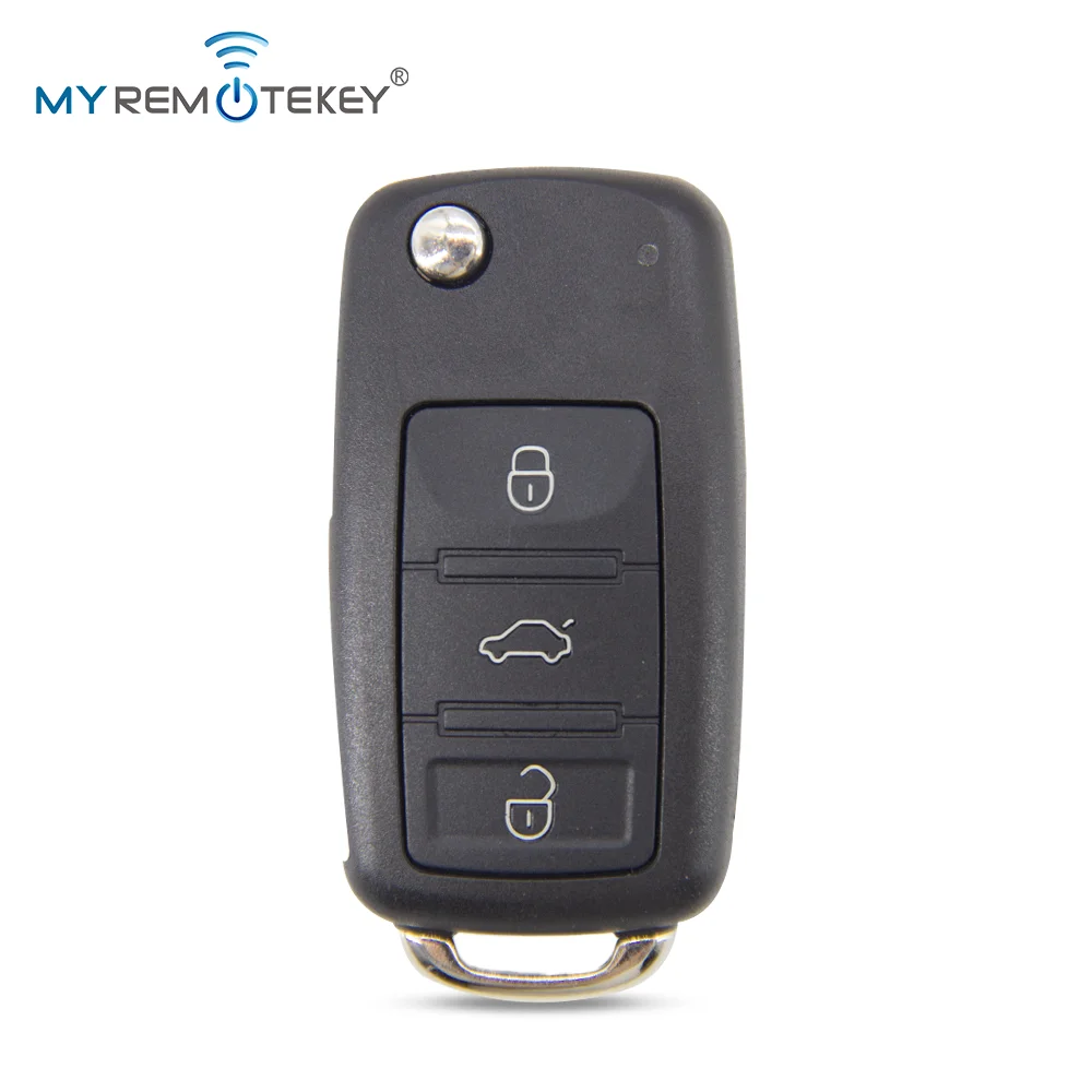 MYREMOTEKEY Flip Key Shell 3 Button for VW Touareg 2004-2009 FCC 3D0 959 753 AA