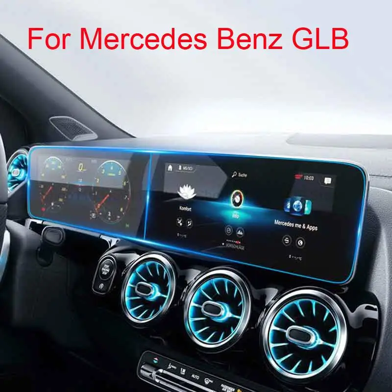 

Защитная пленка из закаленного стекла для автомобиля Mercedes Benz GLB 180 200 2020 2021, интерьер автомобиля, GPS-навигация, ЖК-экран, защита от царапин