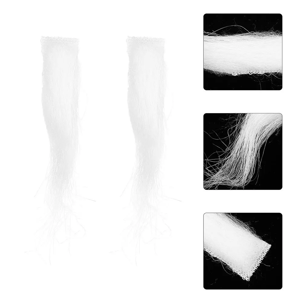 

3Pair Christmas Santa Claus Eyebrows White Fake Facial Hair Set Holiday Costume Accessories for Kids Adults White Eyebrows